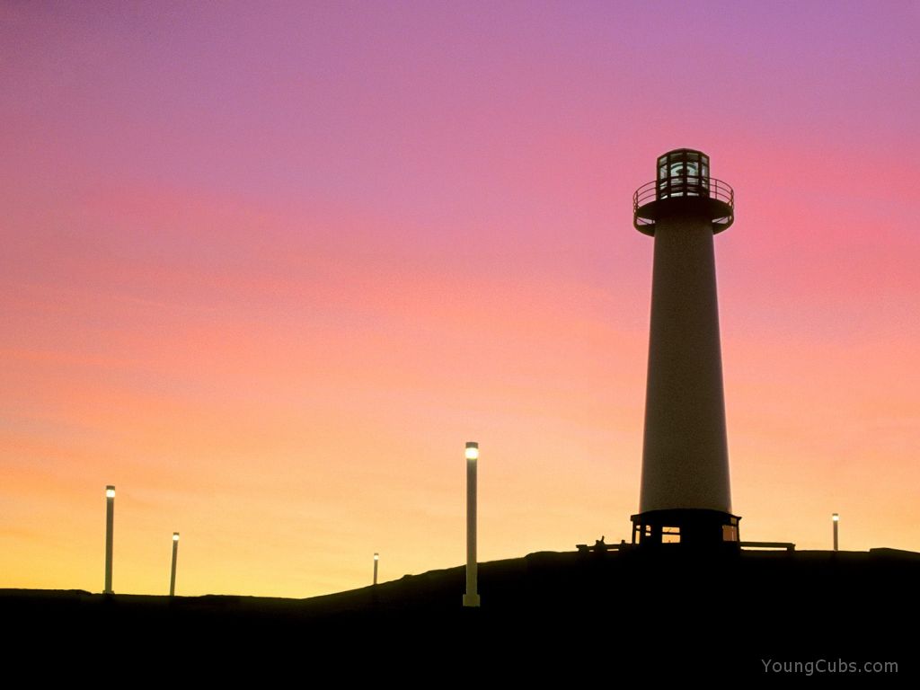 Long Beach Lighthouse at Sunset